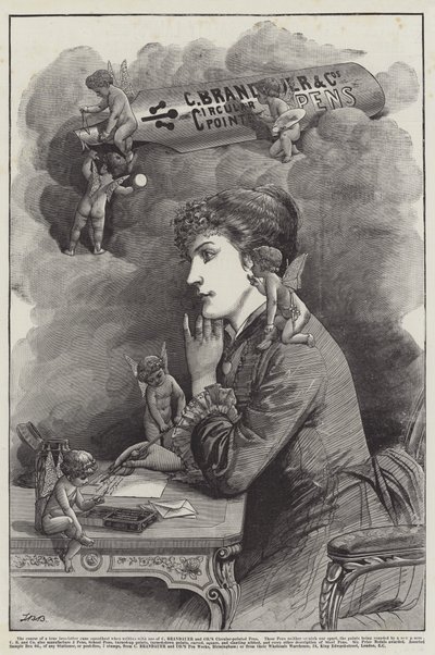 广告，C Brandauer和公司的圆形尖笔 作者 约翰·巴格诺德·伯吉斯